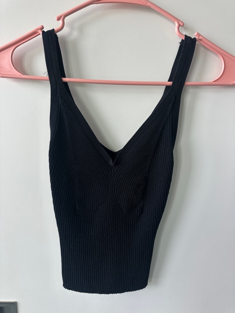 abercrombie Black Ribbed V‑Neck Tank Top